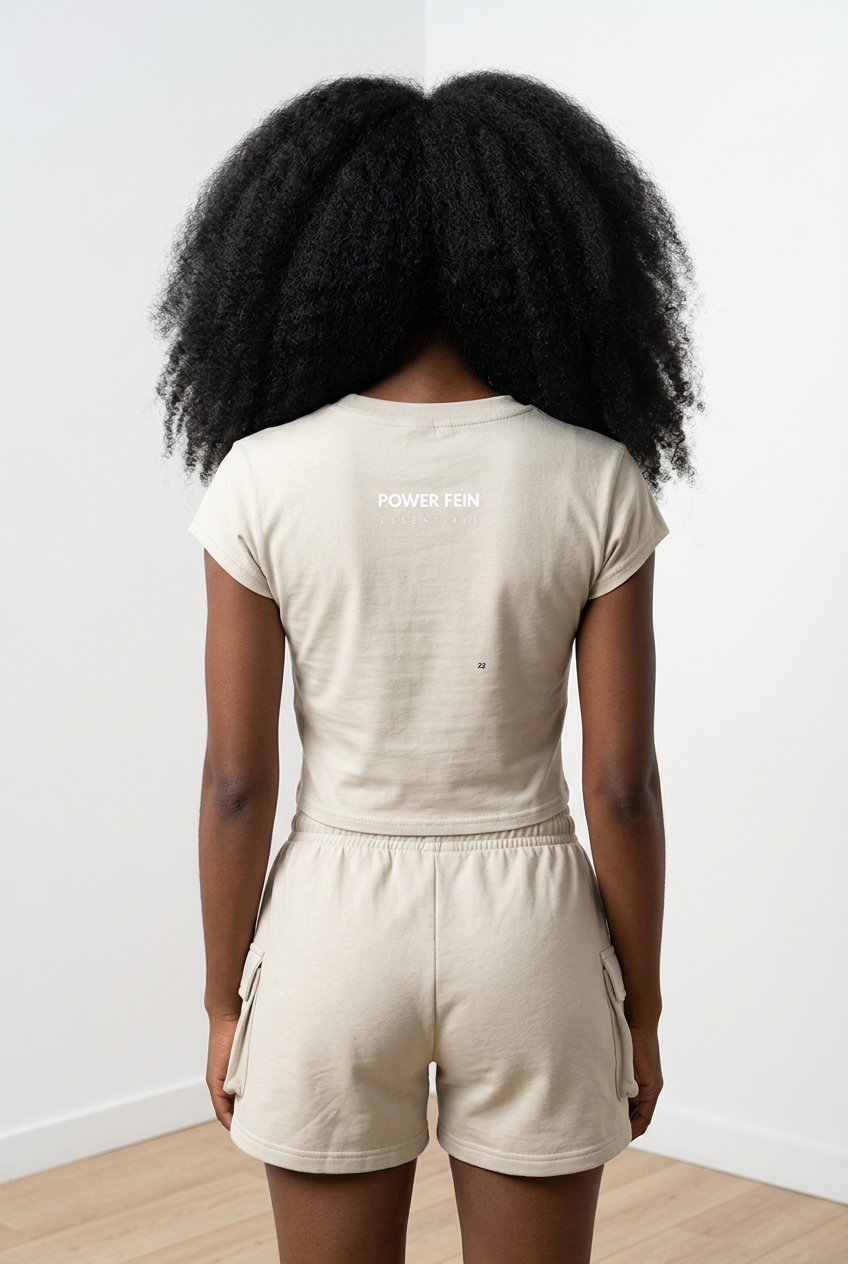 POWER FEIN Essential Women’s Slim-Fit Cropped T-Shirt