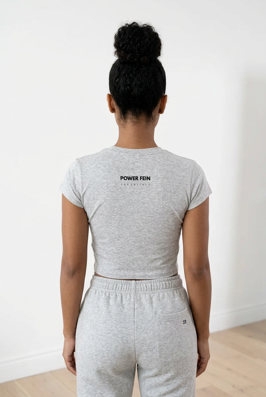 POWER FEIN Essential Women’s Slim-Fit Cropped T-Shirt