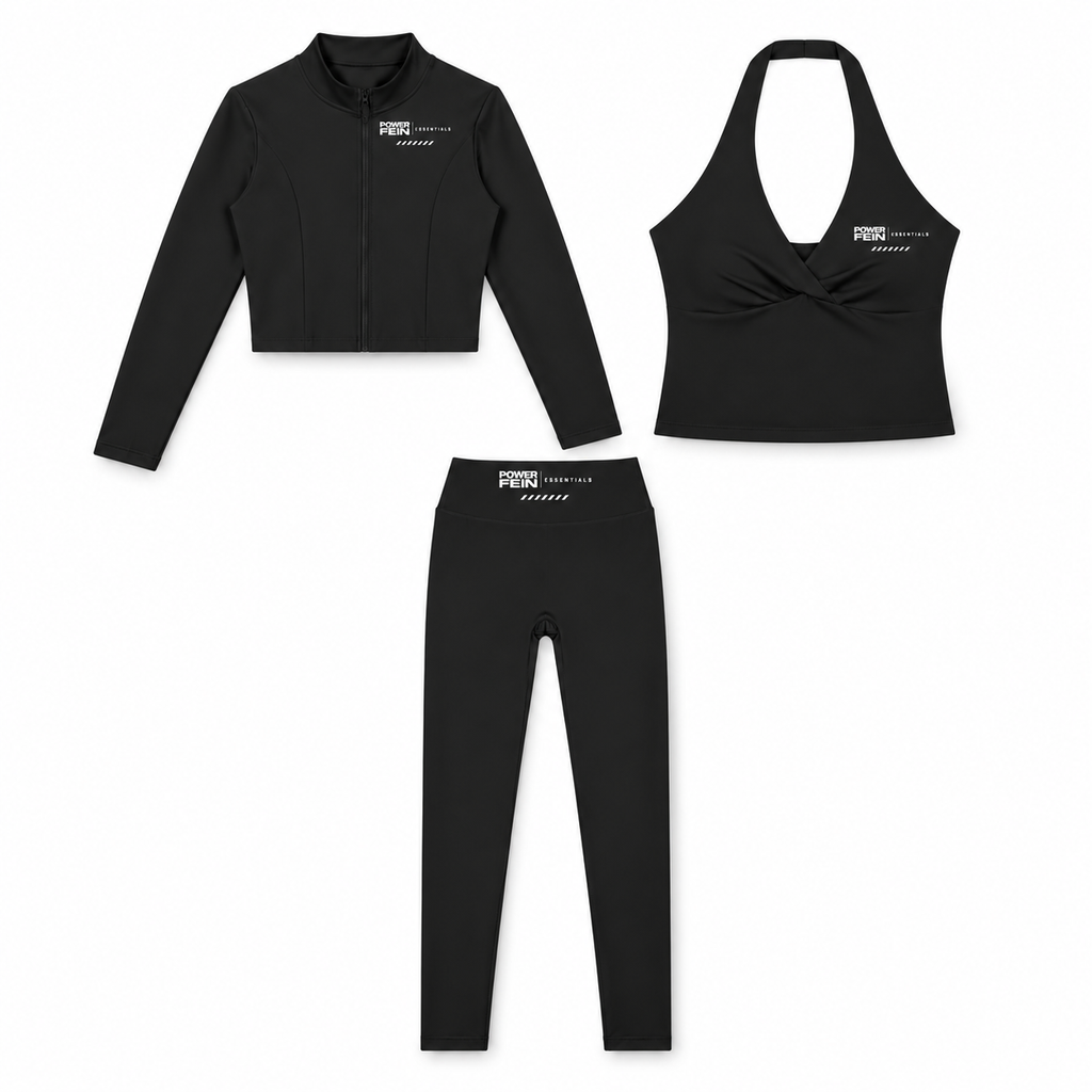 POWER FEIN Athletics Women’s 3-Piece Essential Set — Black