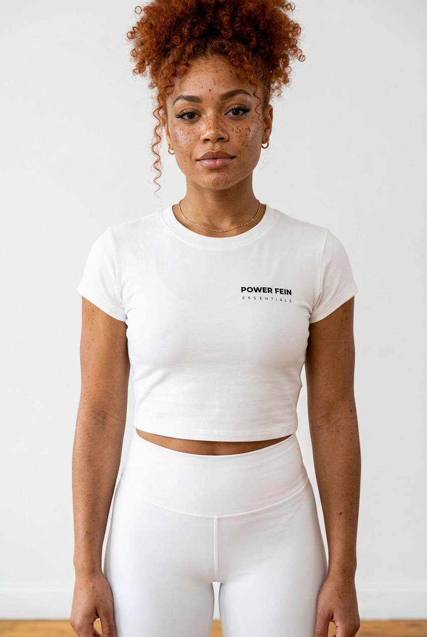 POWER FEIN Essential Women’s Slim-Fit Cropped T-Shirt