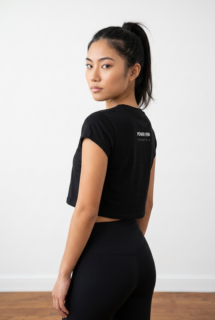 POWER FEIN Essential Women’s Slim-Fit Cropped T-Shirt