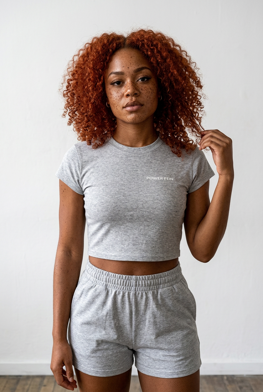 POWER FEIN Essential Women’s Slim-Fit Cropped T-Shirt