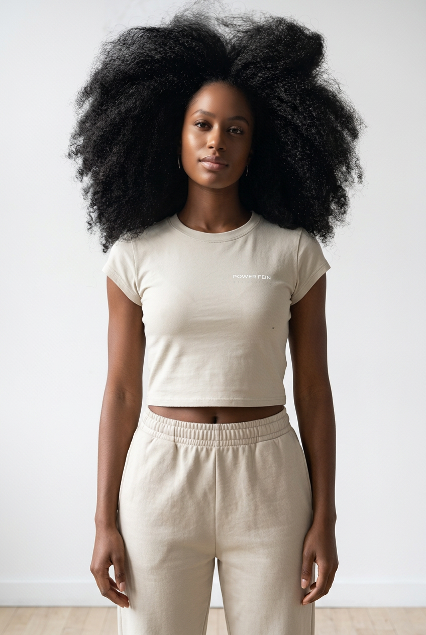 POWER FEIN Essential Women’s Slim-Fit Cropped T-Shirt