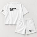 POWER FEIN Athletics Tee + Shorts Set – White Tee