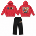 POWER FEIN Cut From the Same Cloth Hoodie + Sweatpants Set – Red & Black