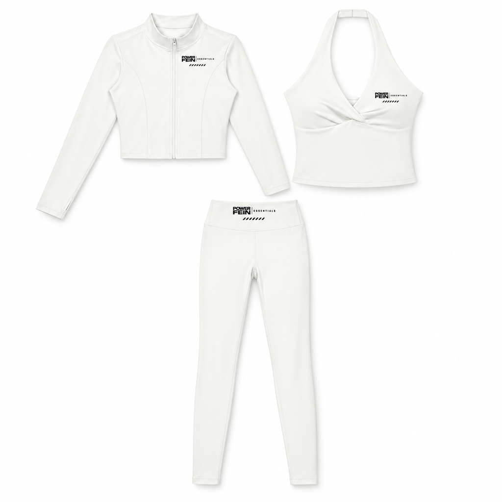 POWER FEIN Athletics Women’s 3-Piece Essential Set — white