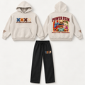 POWER FEIN Cut From the Same Cloth Hoodie + Sweatpants Set – Cream & Black