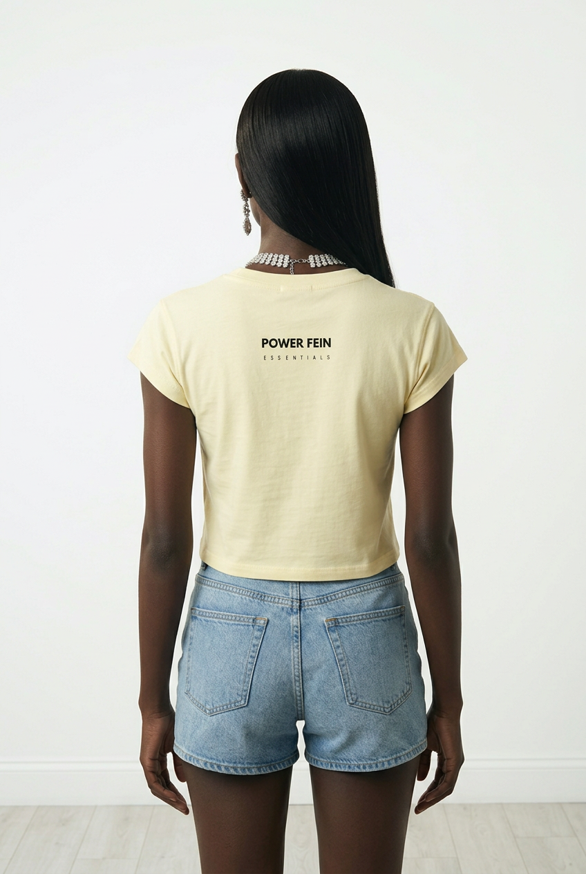 POWER FEIN Essential Women’s Slim-Fit Cropped T-Shirt