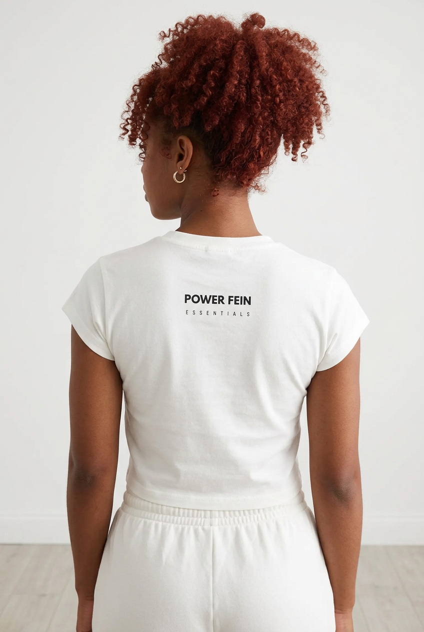 POWER FEIN Essential Women’s Slim-Fit Cropped T-Shirt