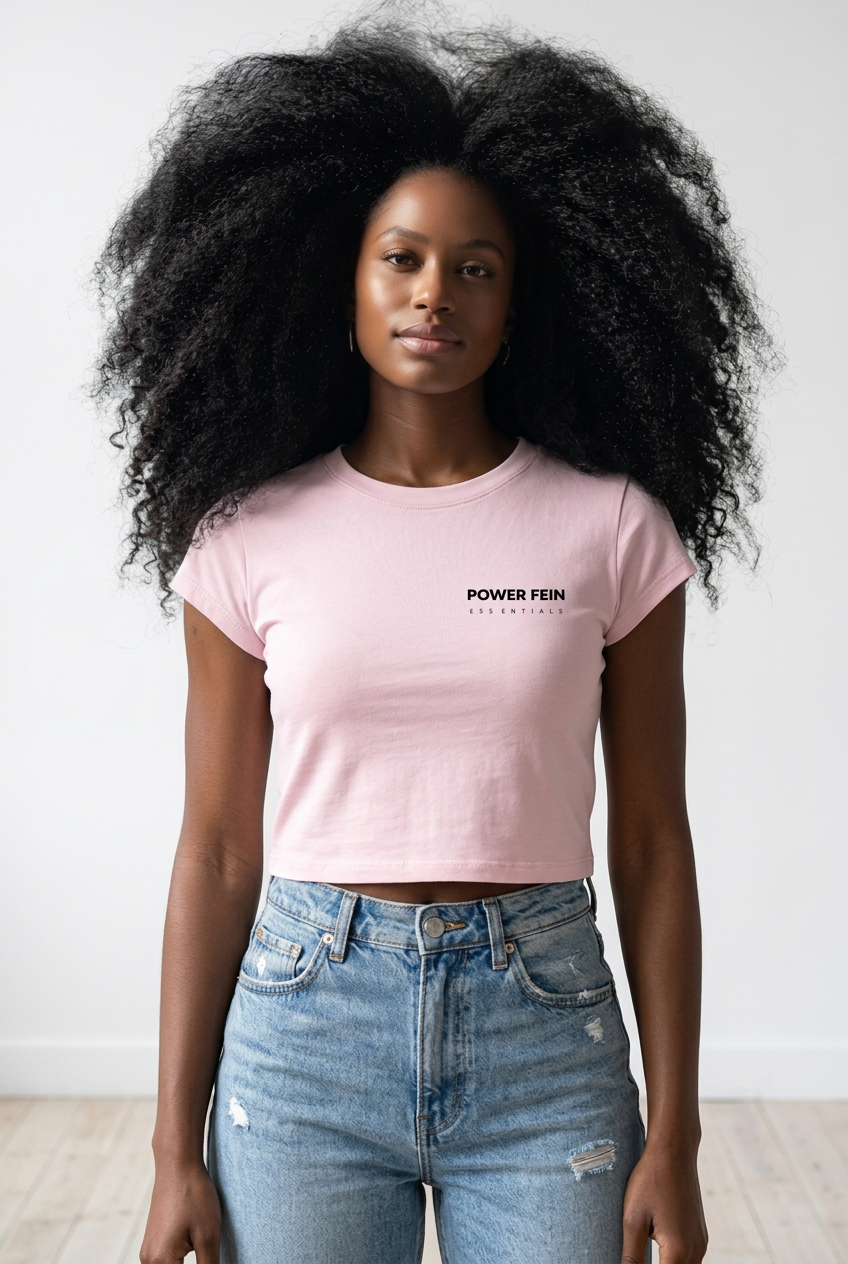POWER FEIN Essential Women’s Slim-Fit Cropped T-Shirt